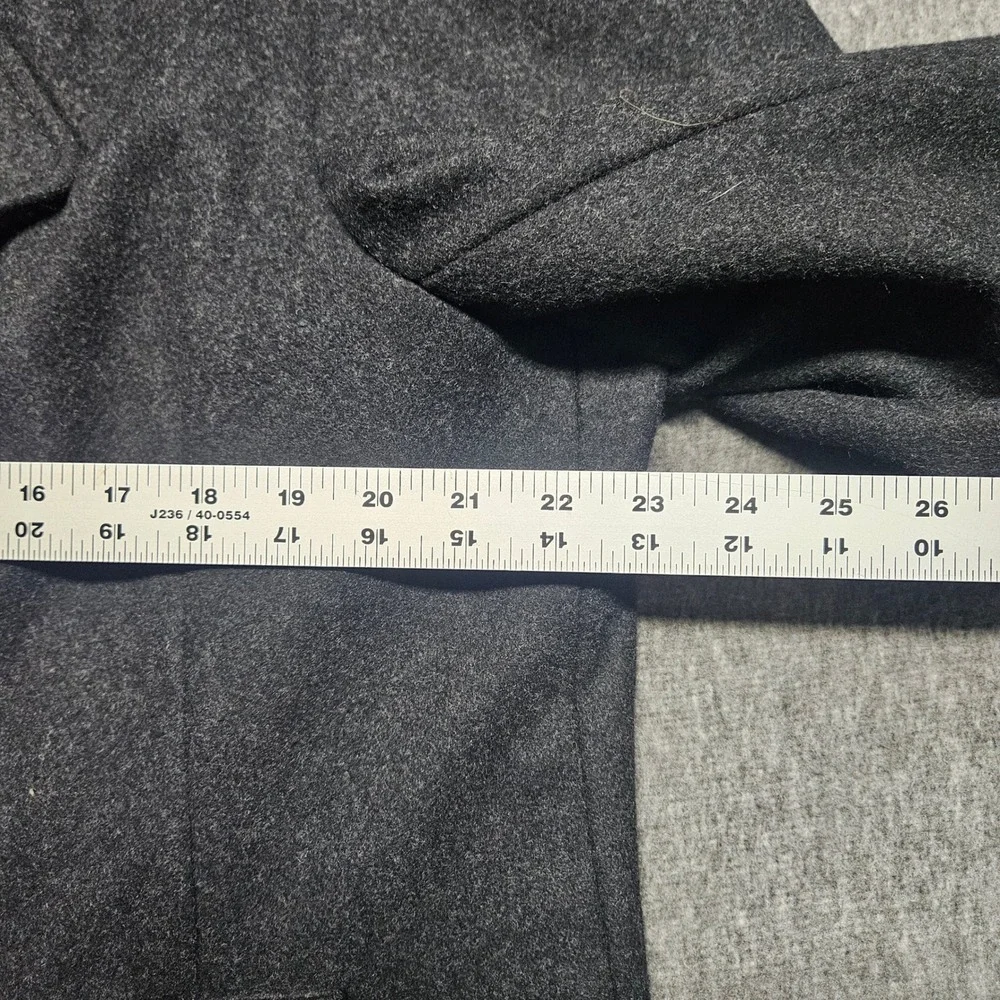 Jos A Bank Pea Coat Mens L Gray Wool Blend Double Breasted Winter Jacket